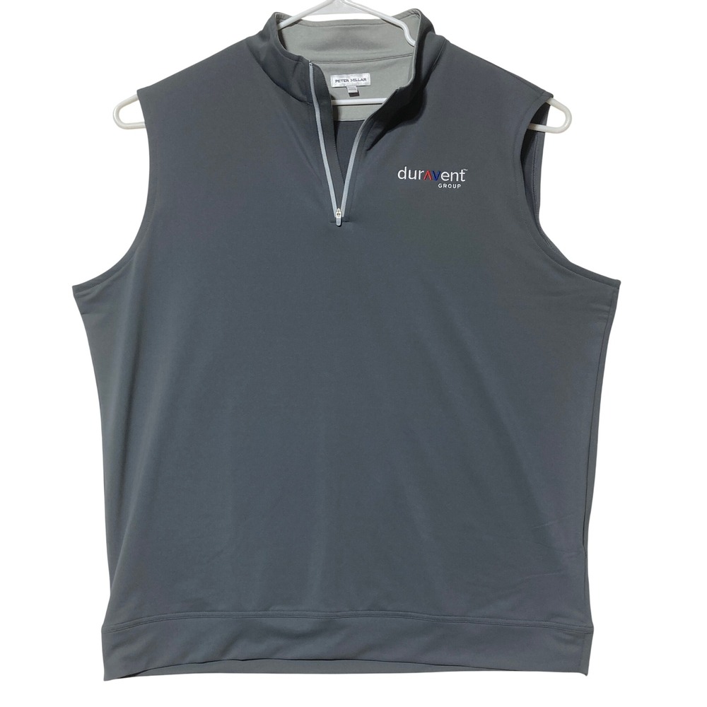 Peter Millar Mens XXL Iron Gray Quarter Zip Performance Golf Vest Duravent Group
